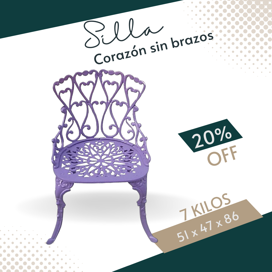 SILLA CORAZÓN SIN BRAZOS