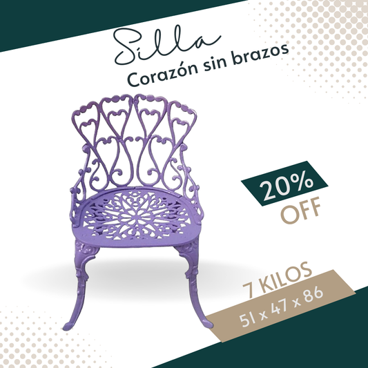 SILLA CORAZÓN SIN BRAZOS