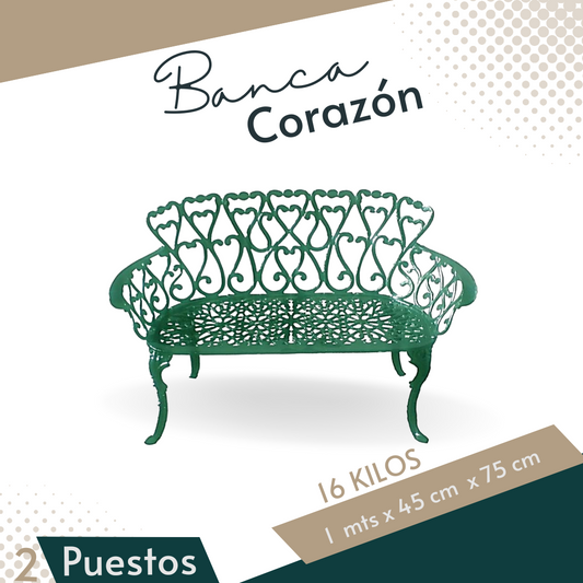 Banca corazón verde